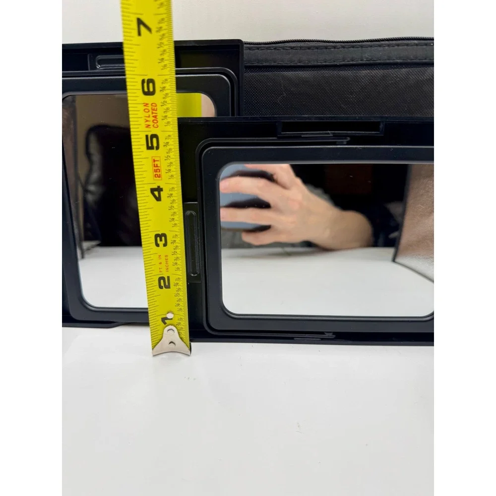 Set of 2 Mary Kay Travel Makeup Mirrors With Tray Folds Flat‎ & 1 Mesh Carry Bag